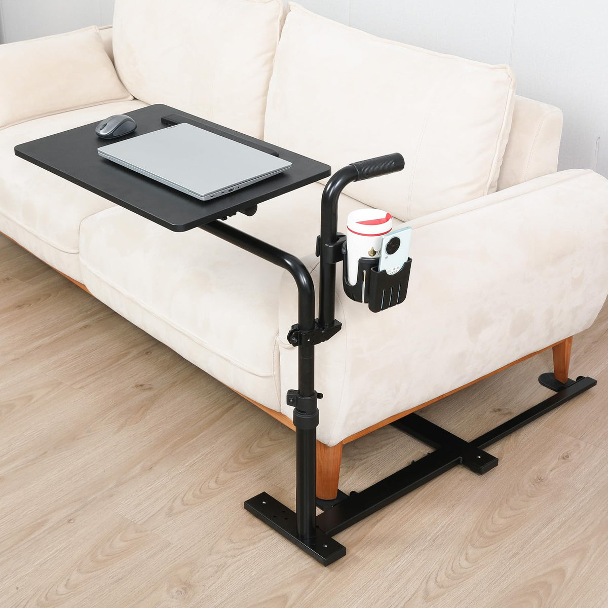 Eizome 23.6"*15.7" Tray Table, 360° Swivel Table for Recliner, Tv Tray with Ergonomic Stand Assist Safety Individually Adjustable Handle, Laptop Desk for Couch, Sofa and Recliner